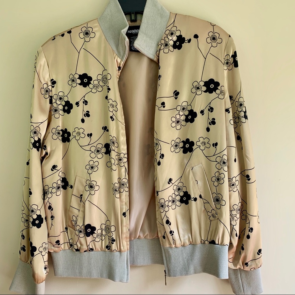 Vintage Silk Kimono Style Bomber Jacket
